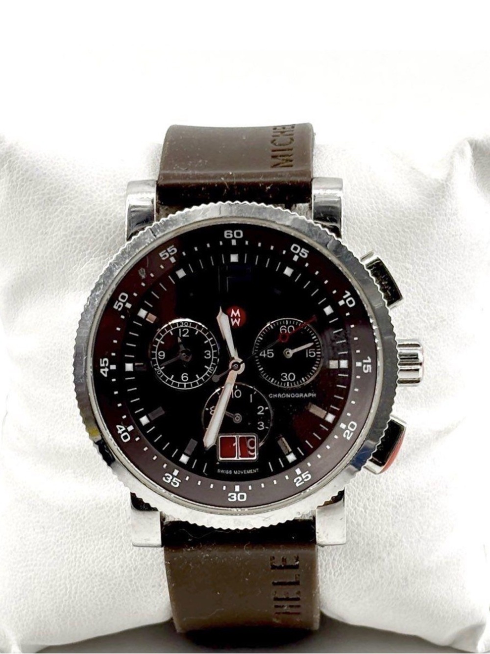 Michele Sport Sail Chronograph Watch MW01K00A0013 Swiss Quartz 41mm women’s